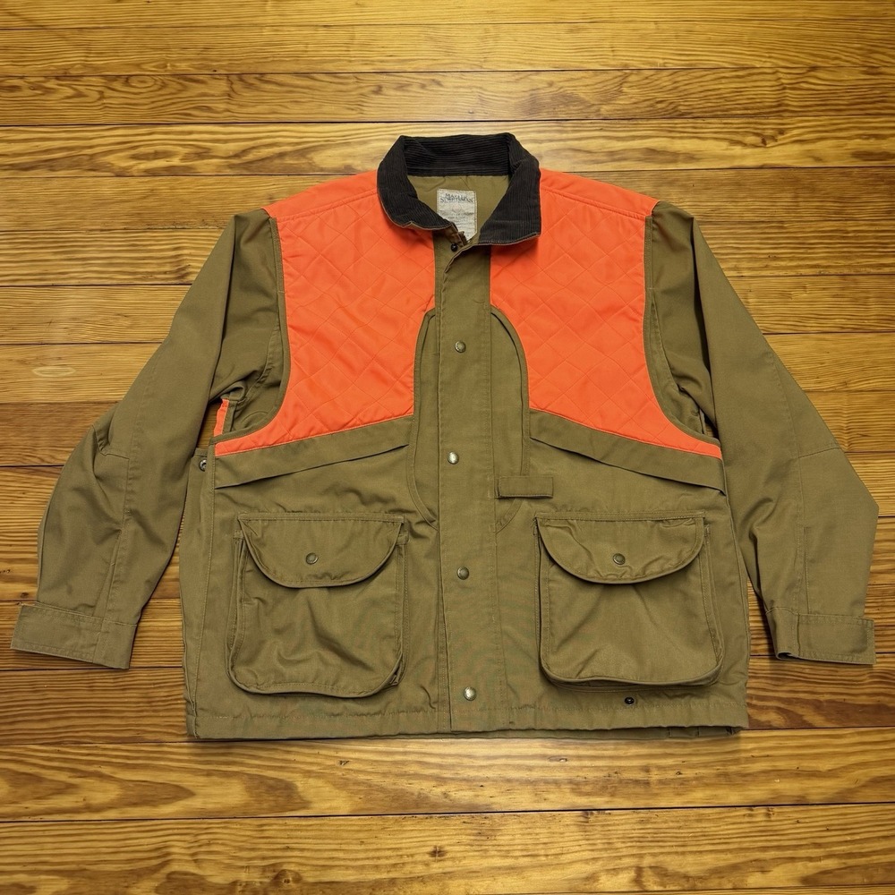 Master Sportsman Hunting‎ Jacket Brown Blaze Orange Men's Large Small Game Pouch
